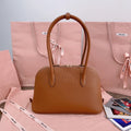 MIU MIU MEDIUM SHELL BAG 33 IN BRONZE BROWN CALFSKIN