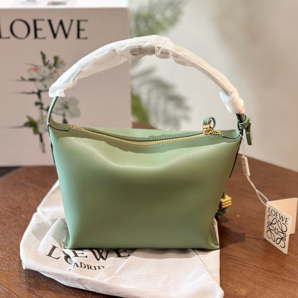 LOEWE LOE LUNA HOBO 20 BAG IN GREEN MINT CALFSKIN