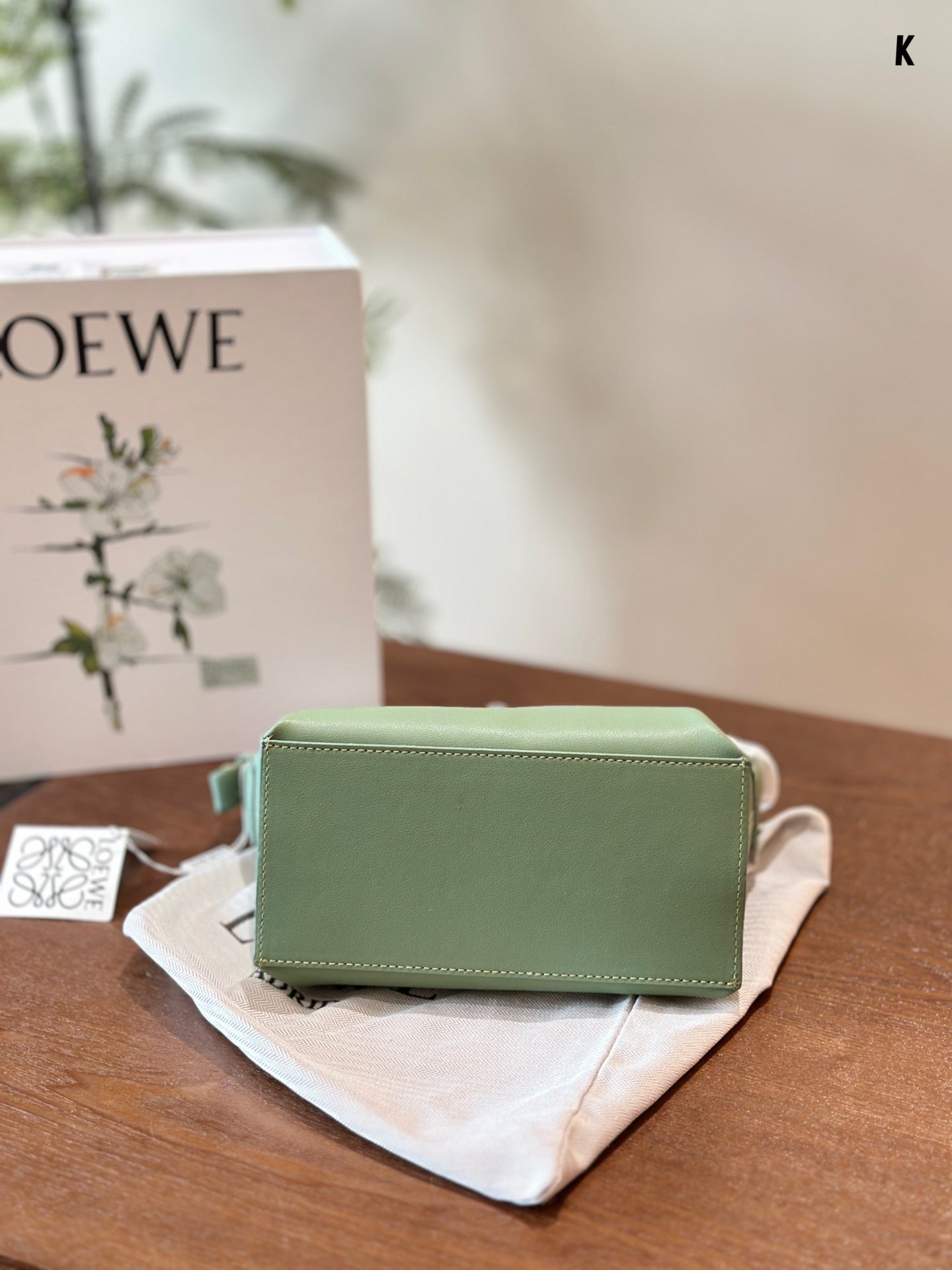LOEWE LOE LUNA HOBO 20 BAG IN GREEN MINT CALFSKIN