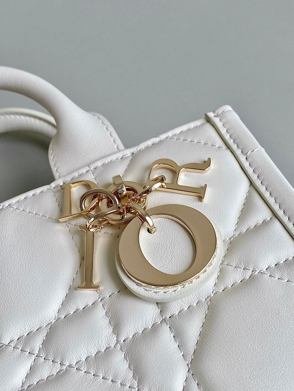 DIOR MINI BOOK TOTE 21 WHITE MACCROCANNAGE CALFSKIN