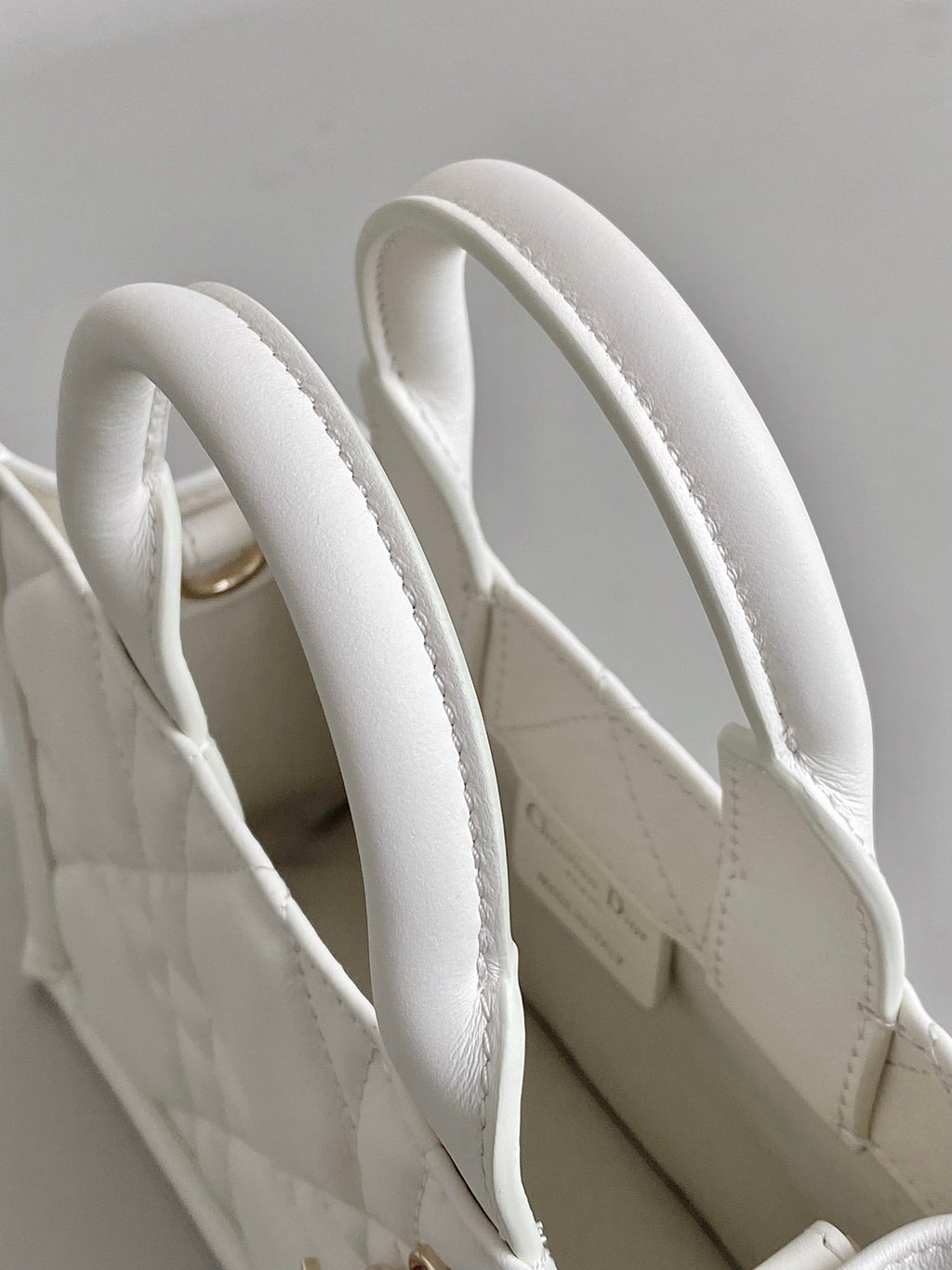 DIOR MINI BOOK TOTE 21 WHITE MACCROCANNAGE CALFSKIN