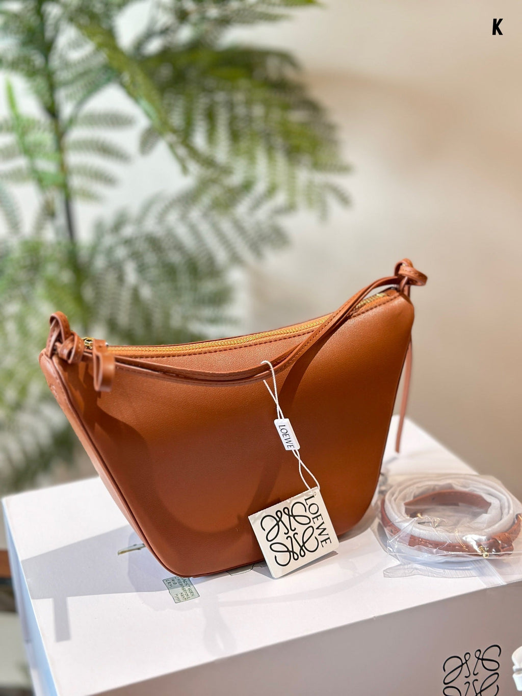 LOEWE LOE LUNA HOBO 27 BAG IN WARM DESSERT CALFSKIN