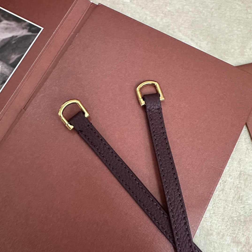 LORO PIANA EXTRA POCKET BACKPACK L23.5 IN WINE PURPLE CALFSKIN WITH GOLD HARDWARE