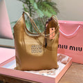 MIU MIU TOTE 30 BAG IN CARAMEL BROWN CALFSKIN
