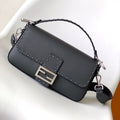 FENDI Fend Baguette 27 Bag Black Calfskin Shw