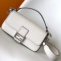 FENDI Fend Baguette 27 Bag White Calfskin Shw