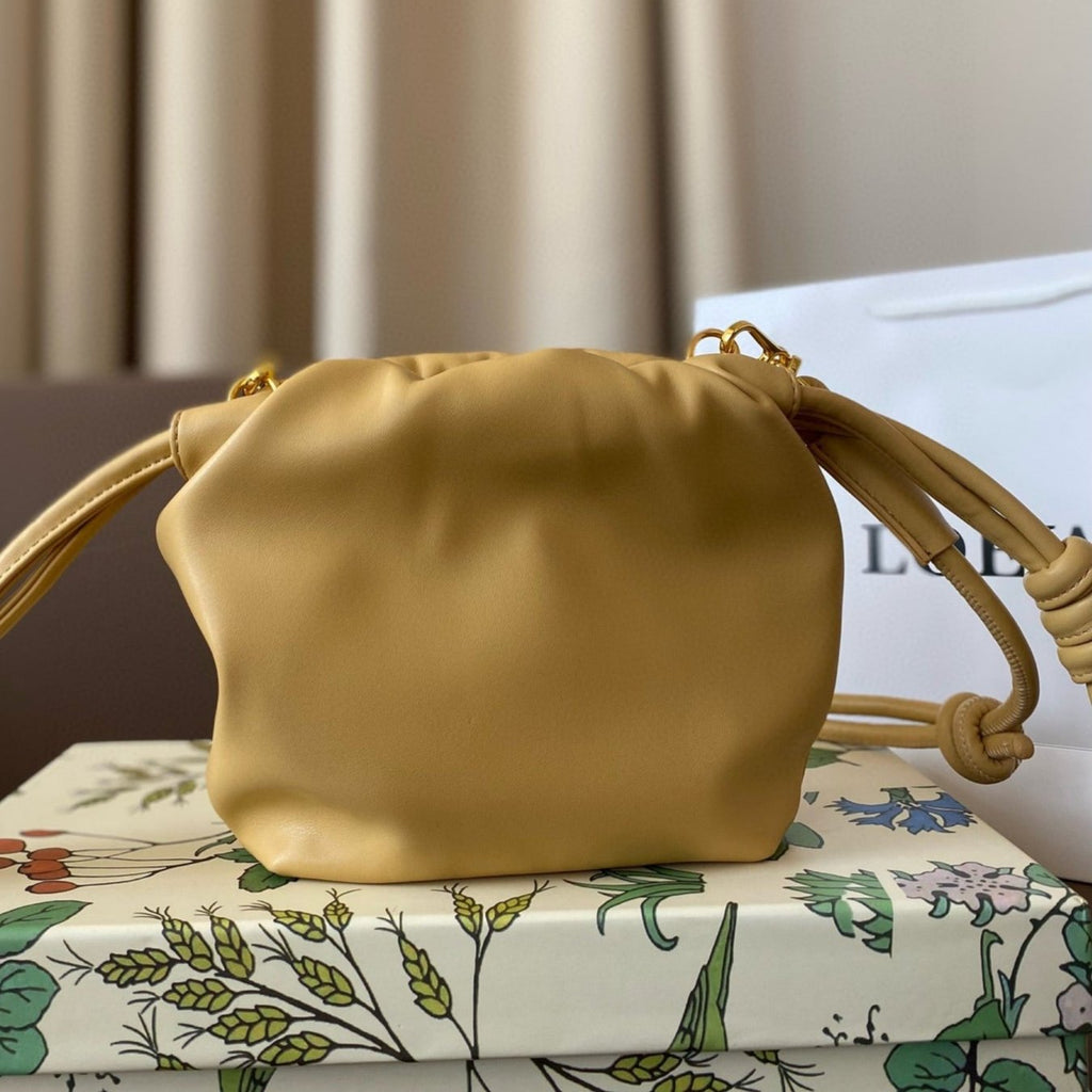 LOEWE LOE MINI 18 FLAMENCO PURSE IN SAHARA NAPPA LAMBSKIN