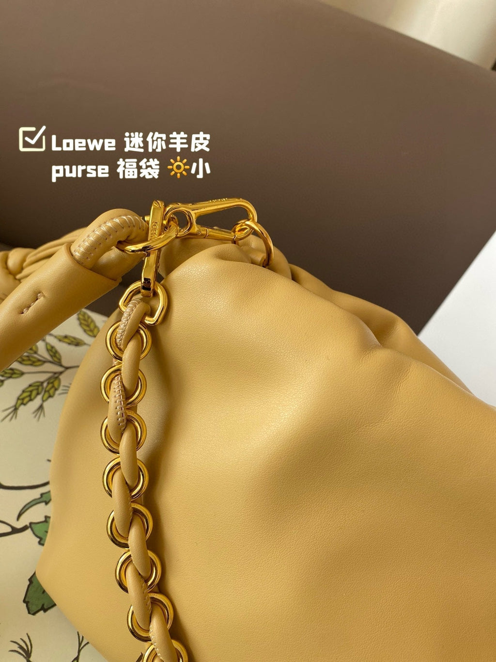 LOEWE LOE MINI 18 FLAMENCO PURSE IN SAHARA NAPPA LAMBSKIN
