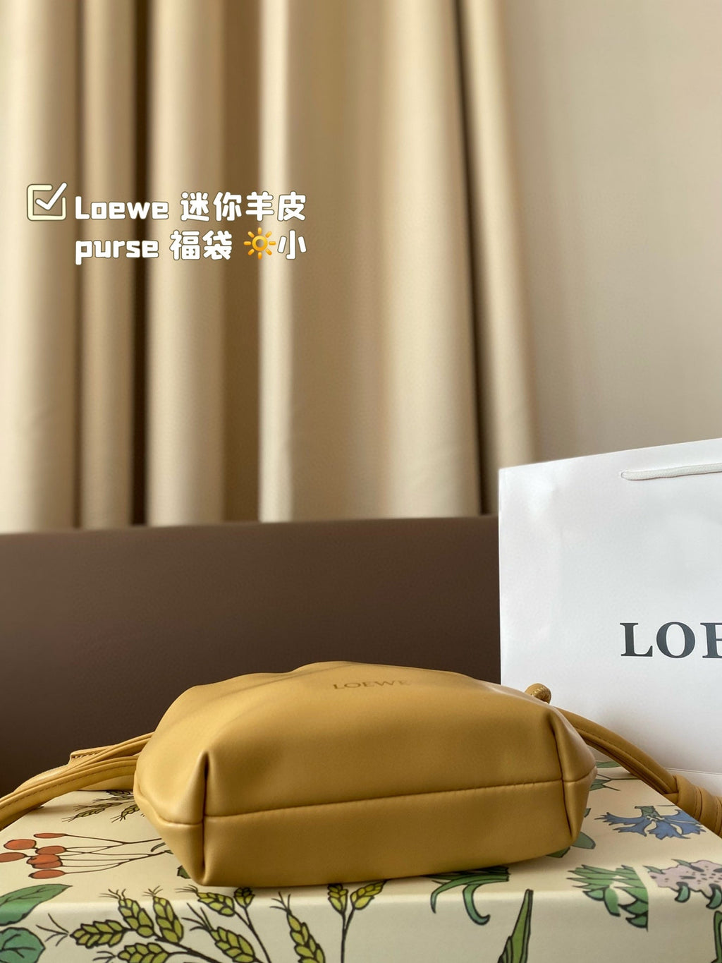 LOEWE LOE MINI 18 FLAMENCO PURSE IN SAHARA NAPPA LAMBSKIN