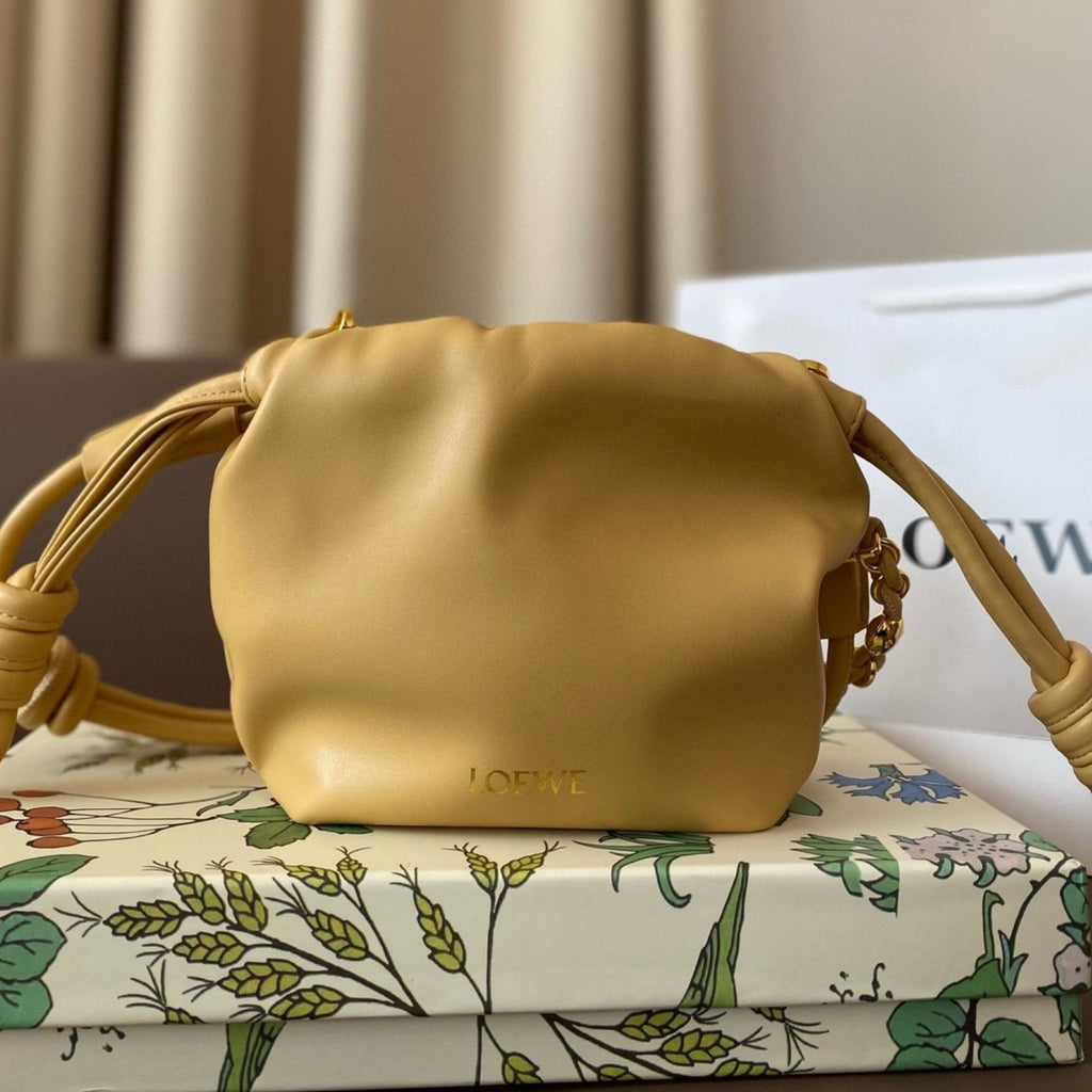 LOEWE LOE MINI 18 FLAMENCO PURSE IN SAHARA NAPPA LAMBSKIN