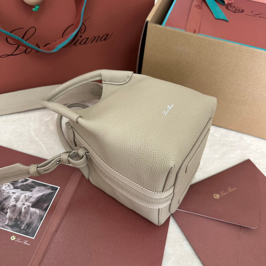 LORO PIANA MICRO BALE BAG IN KHAKI BROWN CALFSKIN