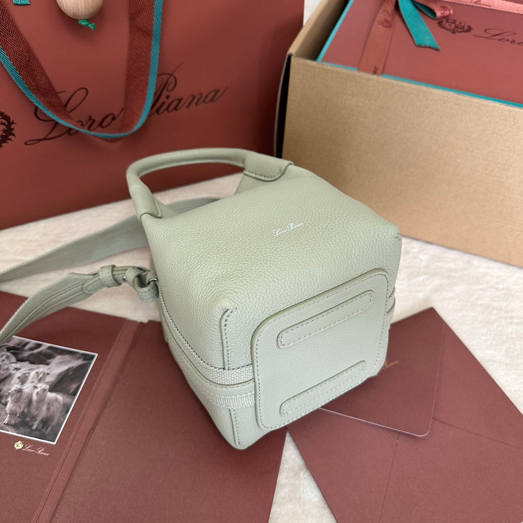 LORO PIANA MICRO BALE BAG IN LIGHT GREEN CALFSKIN