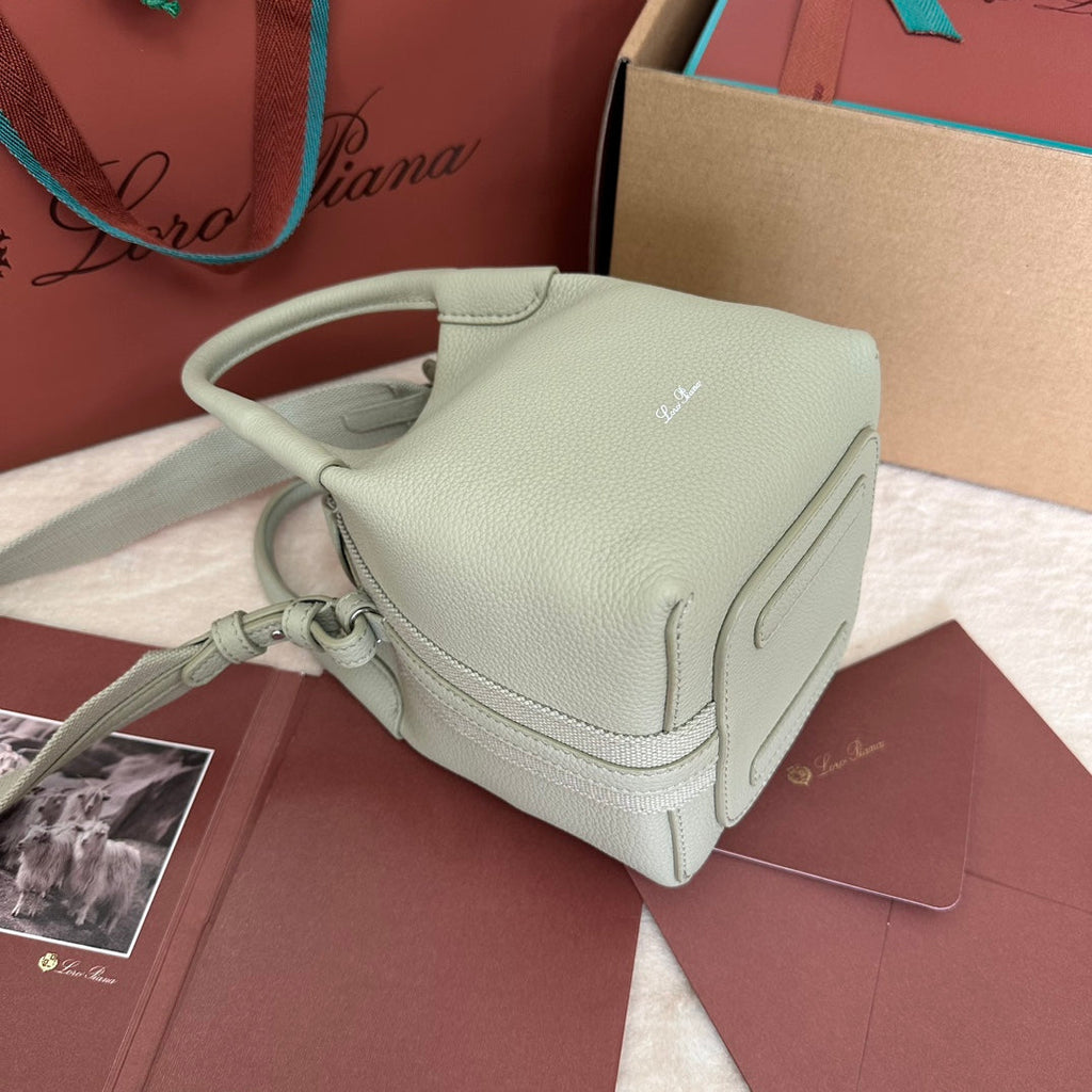 LORO PIANA MICRO BALE BAG IN LIGHT GREEN CALFSKIN