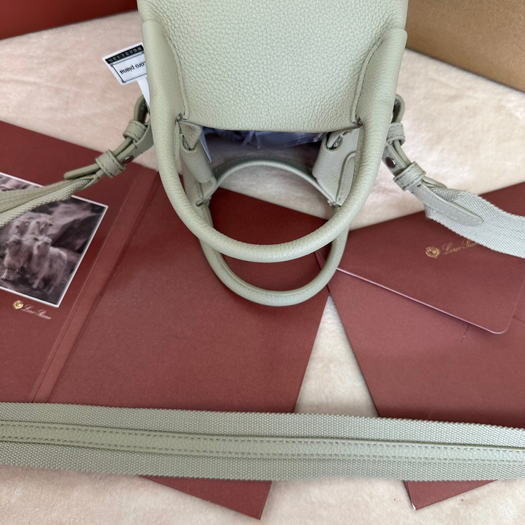 LORO PIANA MICRO BALE BAG IN LIGHT GREEN CALFSKIN
