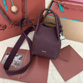 LORO PIANA MICRO BALE BAG IN WINE PURPLE CALFSKIN