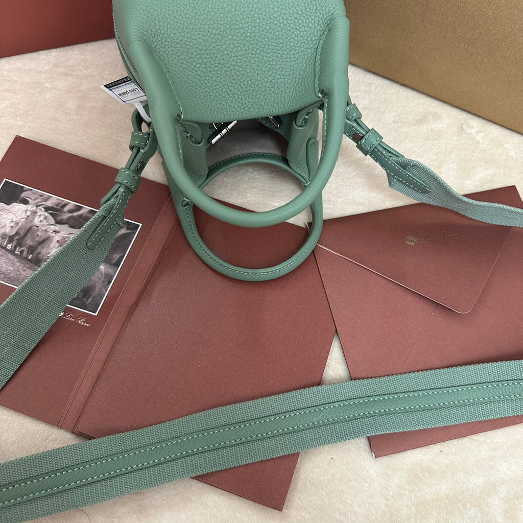 LORO PIANA MICRO BALE BAG IN SEA GREEN CALFSKIN