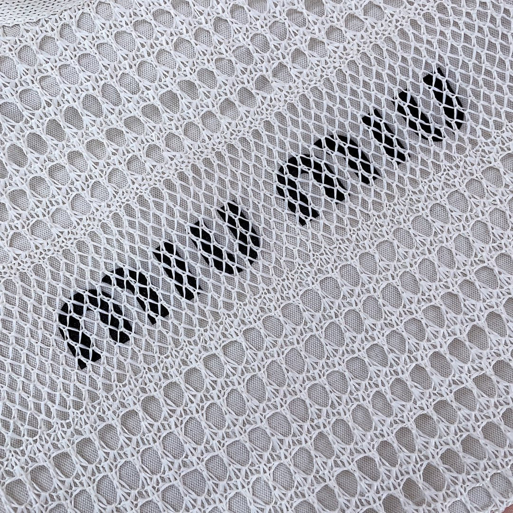 MIU MIU IVY TOTE BAG 40 IN WHITE MESH