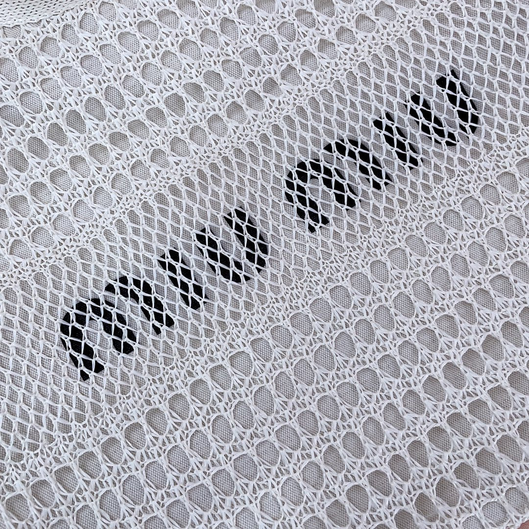 MIU MIU IVY TOTE BAG 40 IN WHITE MESH