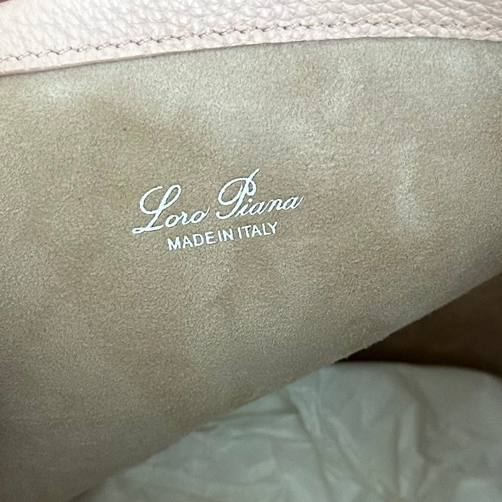 LORO PIANA SMALL 21 BALE BAG IN LIGHT PINK GRAINED CALFSKIN