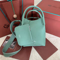LORO PIANA SMALL 21 BALE BAG IN GREEN MINT GRAINED CALFSKIN