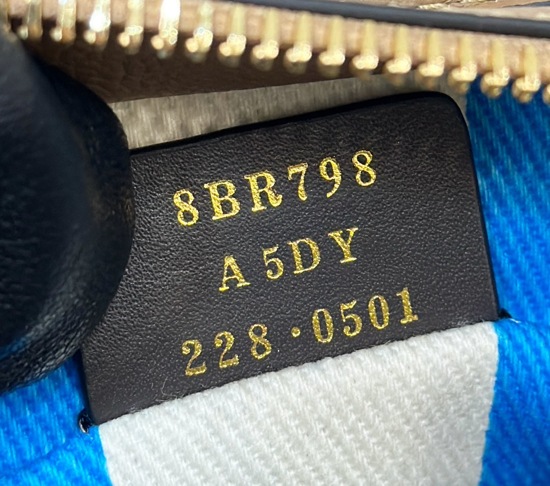 FENDI MINI ROLL BAG 15 OCEAN BLUE MIX WHITE FF JACQUARD FABRIC