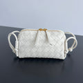BOTTEGA VENETA CONCERT POUCH 18 IN WHITE LAMBSKIN