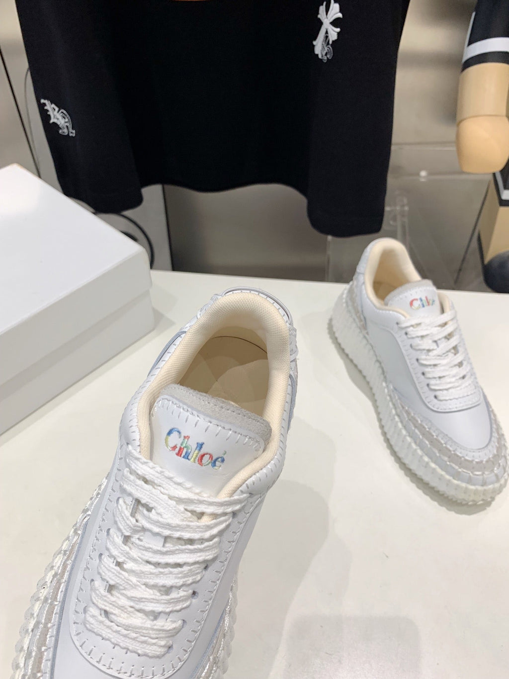 NAMA SNEAKER 5 CM IN WHITE CALFSKIN