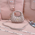 MIU MIU WANDER MATELASSÉ NAPPA MINI BAG 18 IN NUDE PINK LAMBSKIN