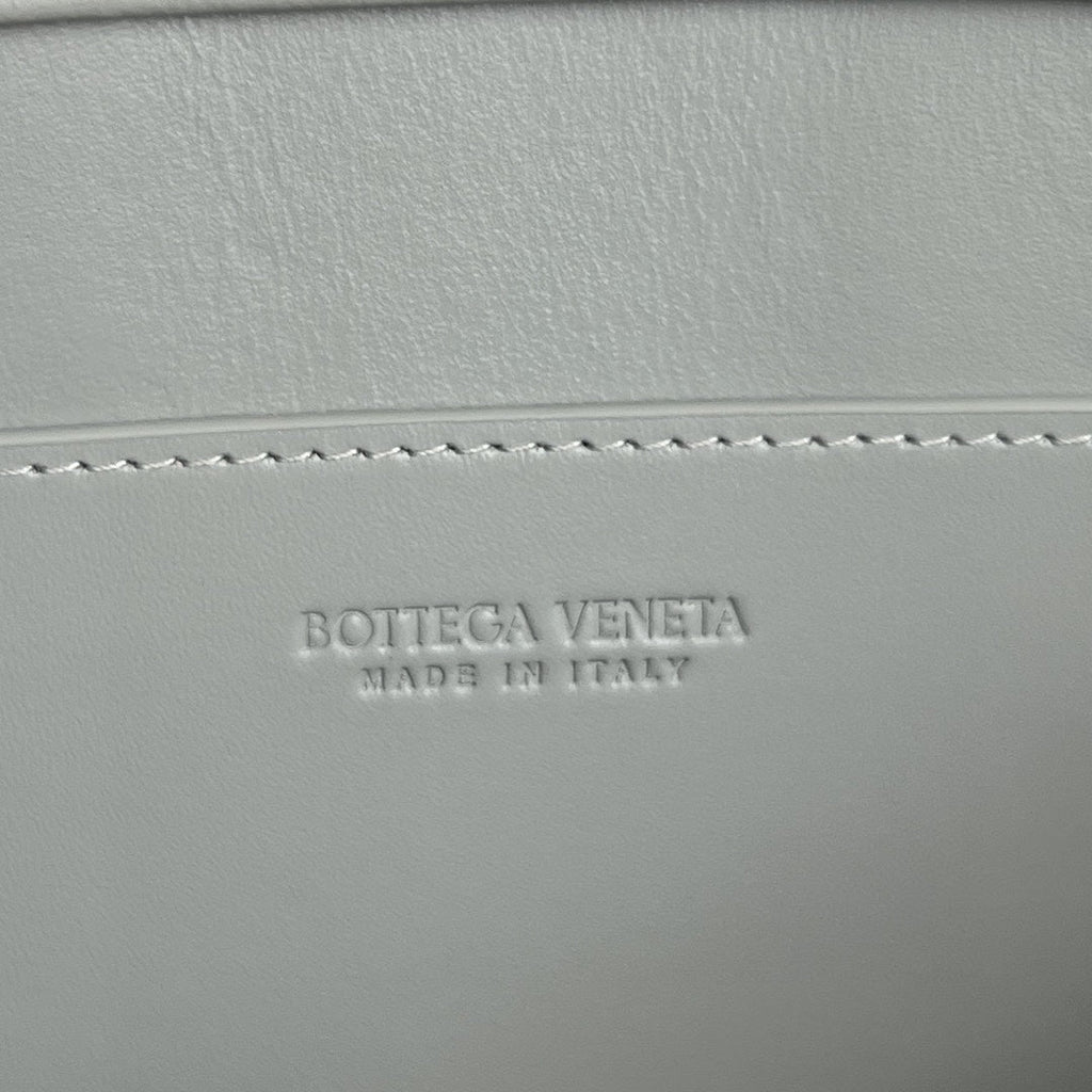 BOTTEGA VENETA LARGE CASSETTE POUCH 35 IN CORDUROY GRAY CALFSKIN
