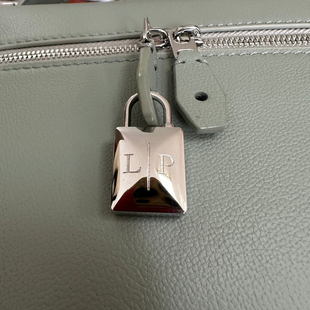 LORO PIANA EXTRA BAG L27 IN POWDER BLUE SMOOTH CALFSKIN