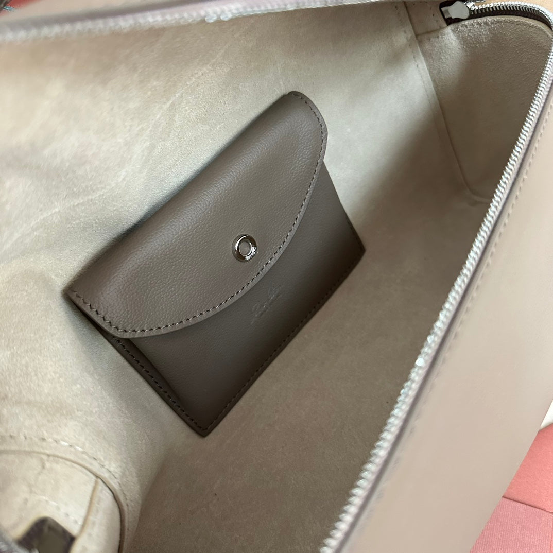 LORO PIANA EXTRA BAG L27 IN CEDAR BROWN SMOOTH CALFSKIN