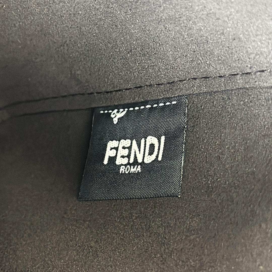 FENDI ORIGAMI MINI 19 IN ARMY GREEN LAMBSKIN AND SUEDE