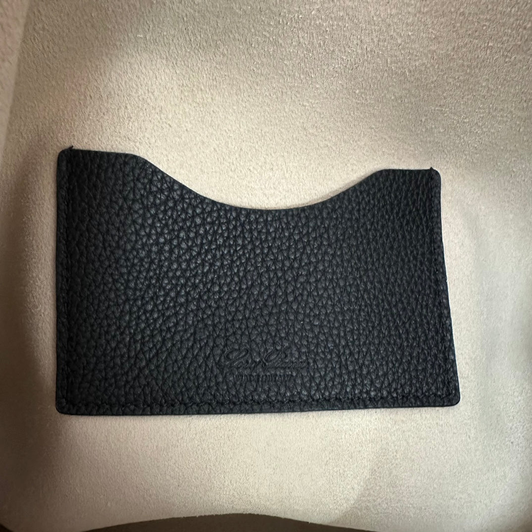 LORO PIANA BOBBIN SHOULDER BAG 32 IN BLACK CALFSKIN WITH GOLD HARDWARE
