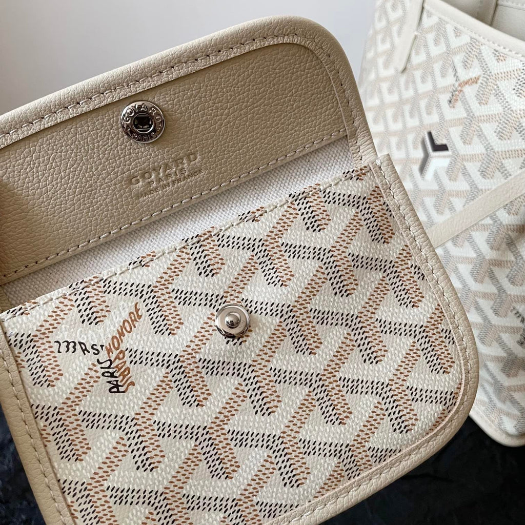 GOYARD ANJOU MINI BAG 20 IN BEIGE GOYARDINE CANVAS AND CALFSKIN