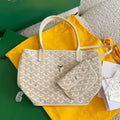 GOYARD ANJOU MINI BAG 20 IN BEIGE GOYARDINE CANVAS AND CALFSKIN