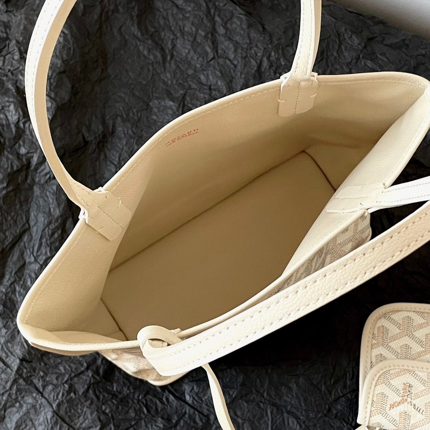 GOYARD ANJOU MINI BAG 20 IN BEIGE GOYARDINE CANVAS AND CALFSKIN