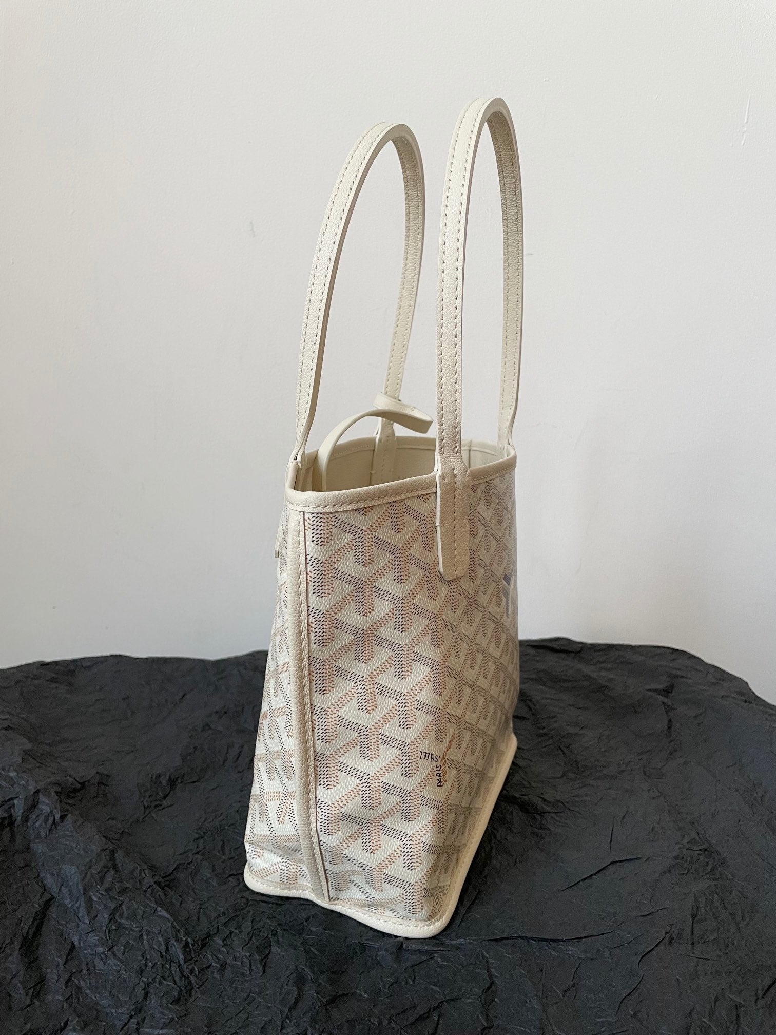 GOYARD ANJOU MINI BAG 20 IN BEIGE GOYARDINE CANVAS AND CALFSKIN