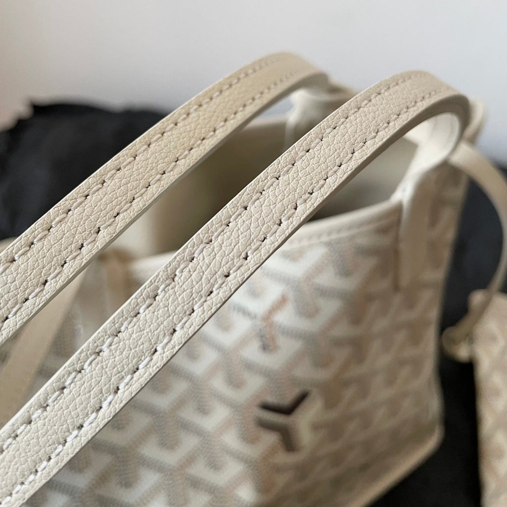 GOYARD ANJOU MINI BAG 20 IN BEIGE GOYARDINE CANVAS AND CALFSKIN