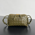 BOTTEGA VENETA CONCERT POUCH 18 IN ARMY GREEN LAMBSKIN