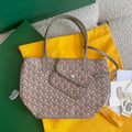 GOYARD ANJOU MINI BAG 20 IN GREY MIX PINK GOYARDINE CANVAS AND CALFSKIN