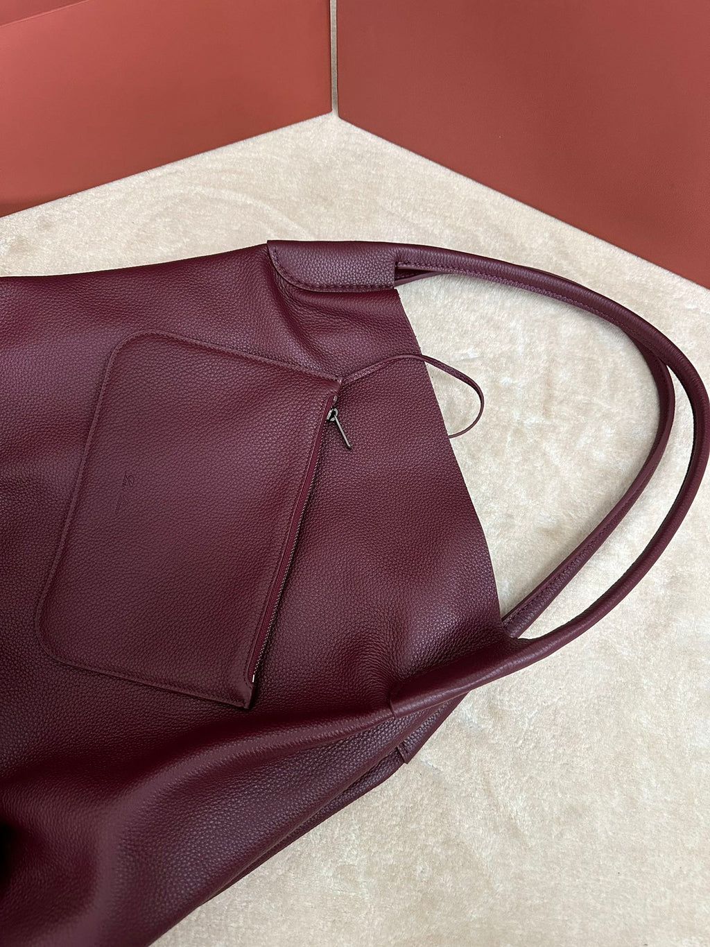 LORO PIANA BALE HOBO EXTRA LARGE 40 BAG IN MULBERRY PURPLE CALFSKIN