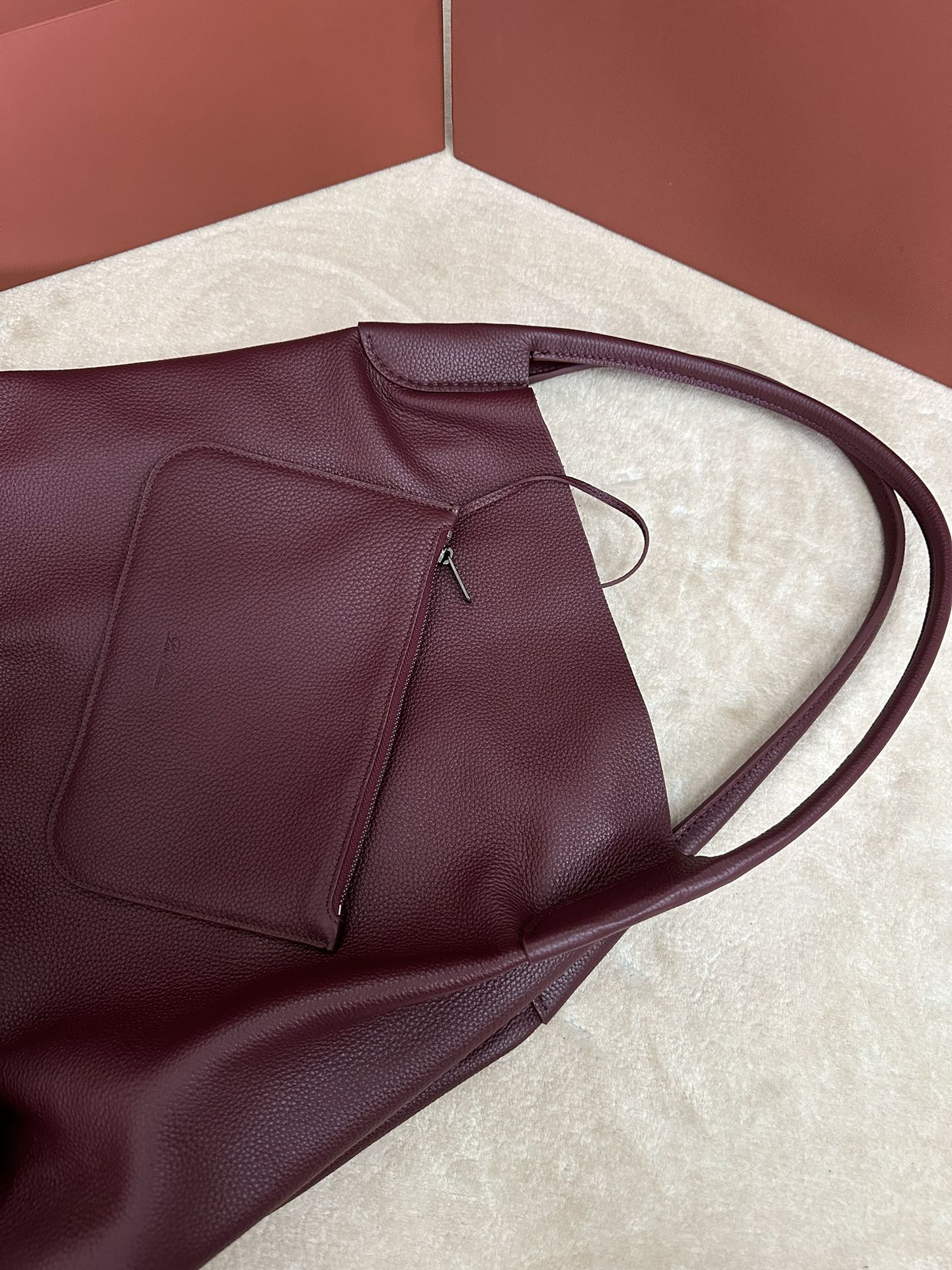 LORO PIANA BALE HOBO EXTRA LARGE 40 BAG IN MULBERRY PURPLE CALFSKIN