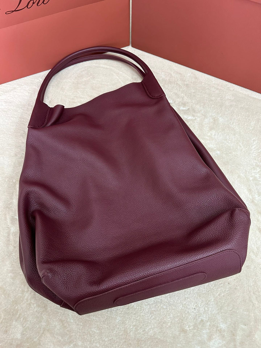 LORO PIANA BALE HOBO EXTRA LARGE 40 BAG IN MULBERRY PURPLE CALFSKIN