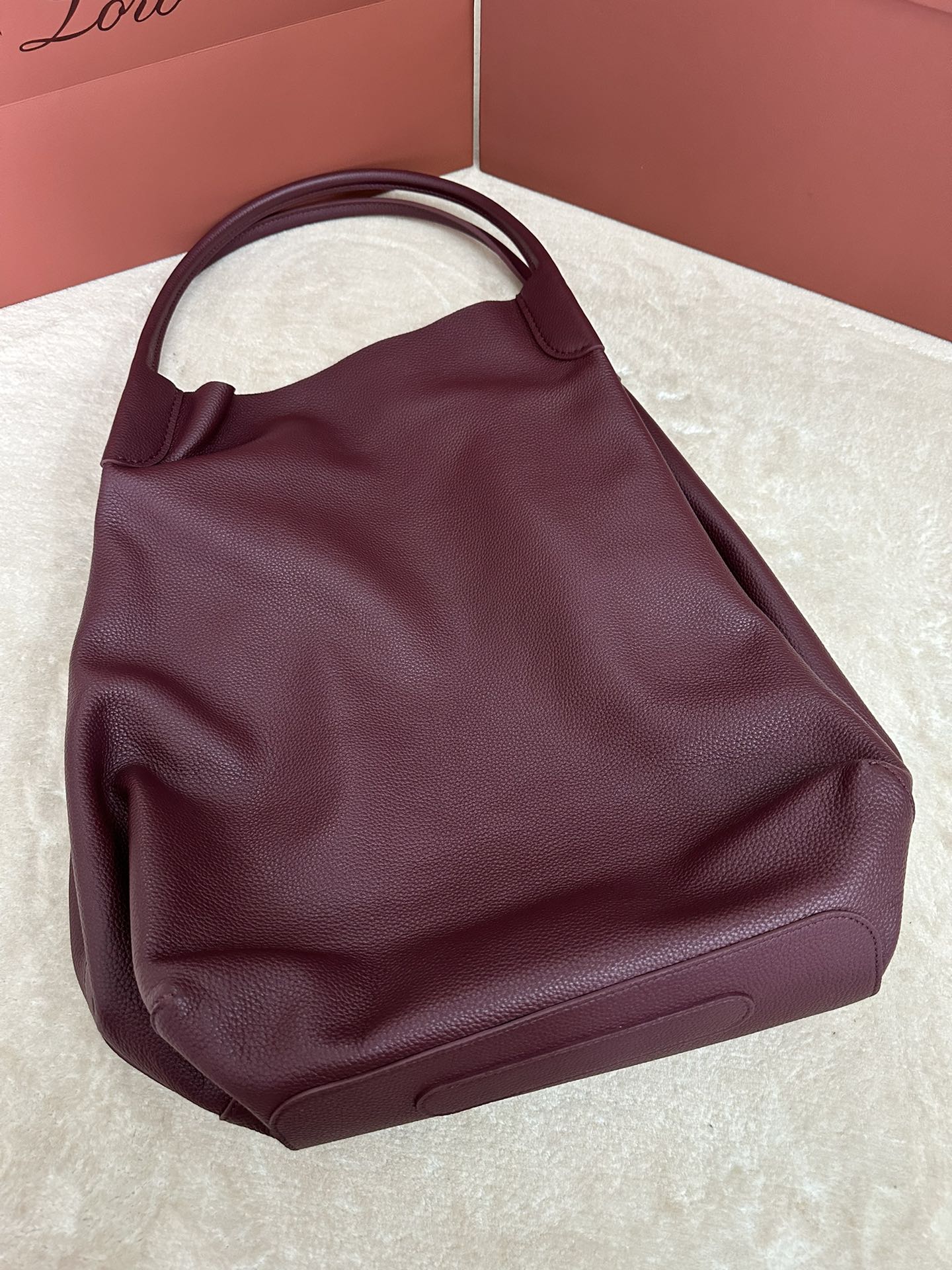 LORO PIANA BALE HOBO EXTRA LARGE 40 BAG IN MULBERRY PURPLE CALFSKIN
