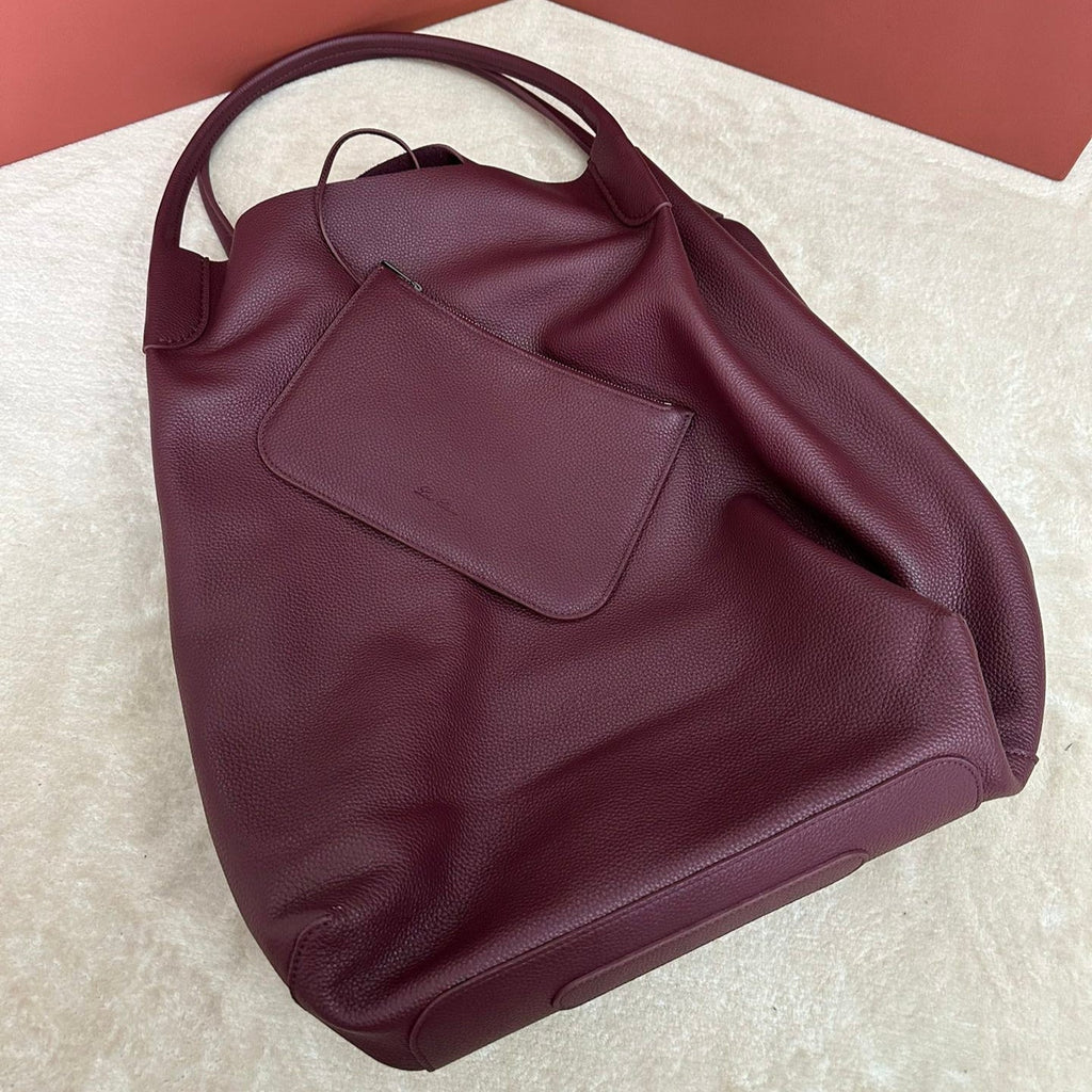 LORO PIANA BALE HOBO EXTRA LARGE 40 BAG IN MULBERRY PURPLE CALFSKIN