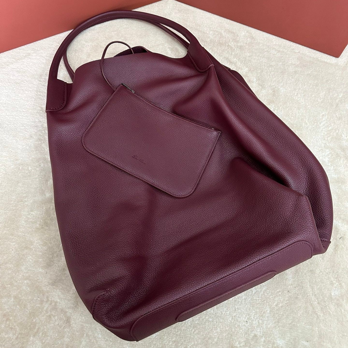 LORO PIANA BALE HOBO EXTRA LARGE 40 BAG IN MULBERRY PURPLE CALFSKIN