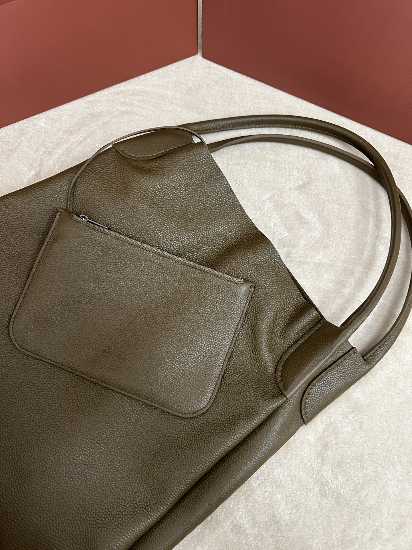 LORO PIANA BALE HOBO EXTRA LARGE 40 BAG IN MOCHA BROWN CALFSKIN