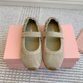 MARY JANE FLATS IN TROUT SUEDE
