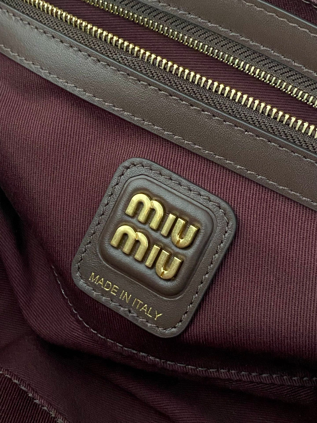 MIU MIU BEAU TOP HANDLE BAG 27 IN BEIGE TARTAN AND COCOA BROWN LEATHER TRIM