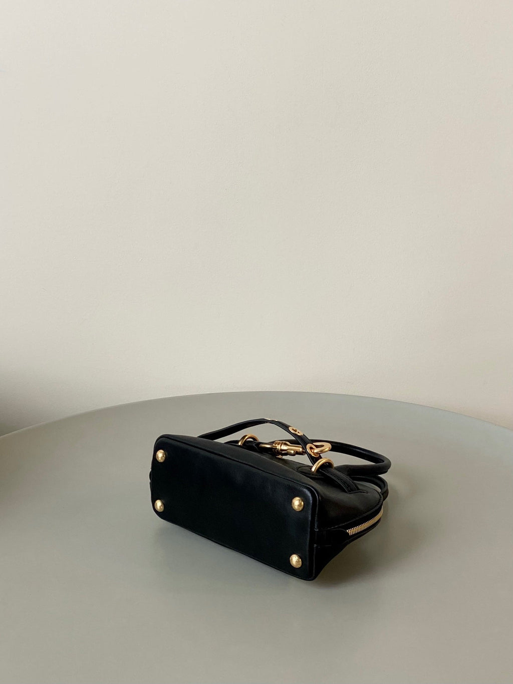 MIU MIU AVENTURE NAPPA MINI BAG 21 IN BLACK CALFSKIN GOLD HARDWARE